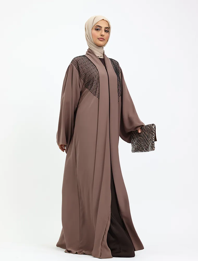 Mocha Aina Open Abaya